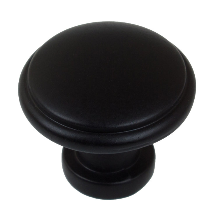 Matte Black Round Zinc Alloy Cabinet Knob Set