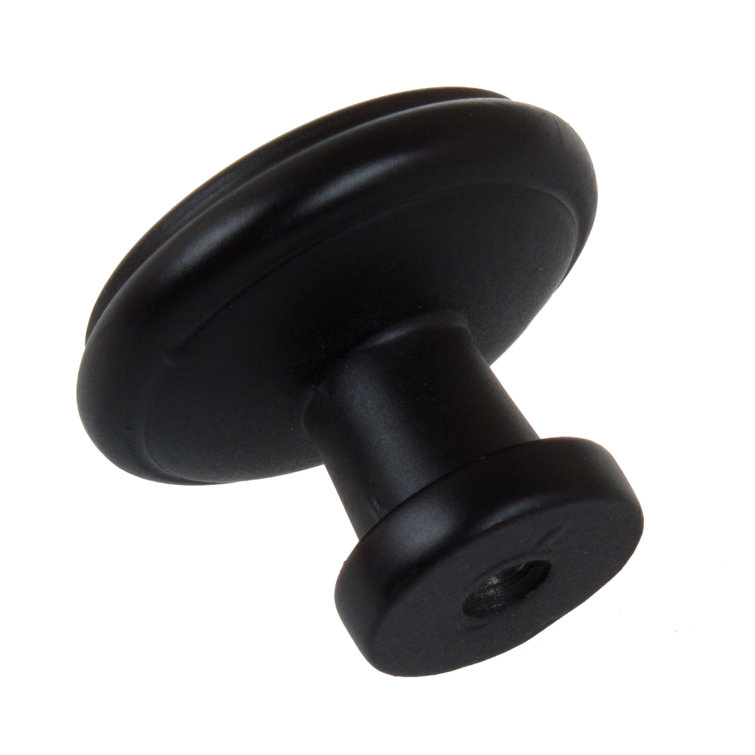 Matte Black Round Zinc Alloy Cabinet Knob Set