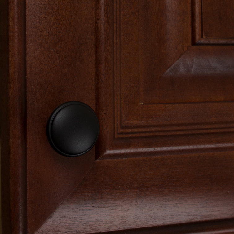 Matte Black Round Zinc Alloy Cabinet Knob Set