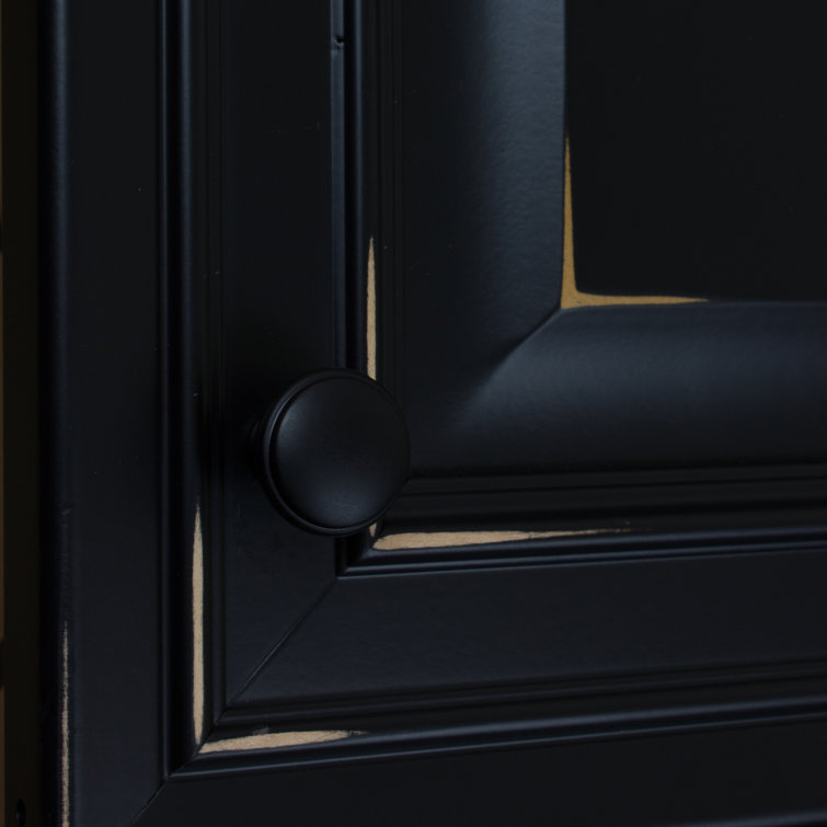 Matte Black Round Zinc Alloy Cabinet Knob Set