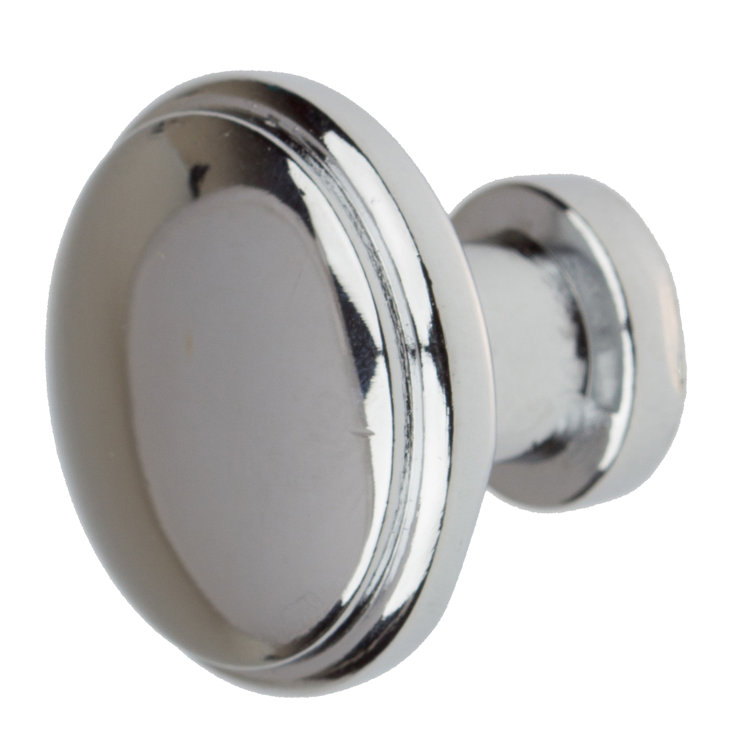 Polished Chrome Round Cabinet Knob with Mounting Hardware