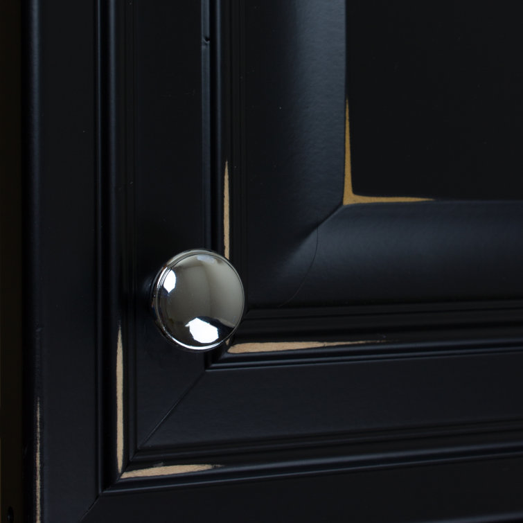 Polished Chrome Round Cabinet Knob with Mounting Hardware