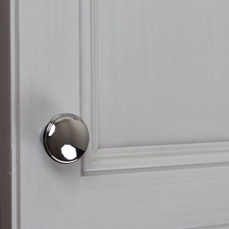 Polished Chrome Round Cabinet Knob with Mounting Hardware