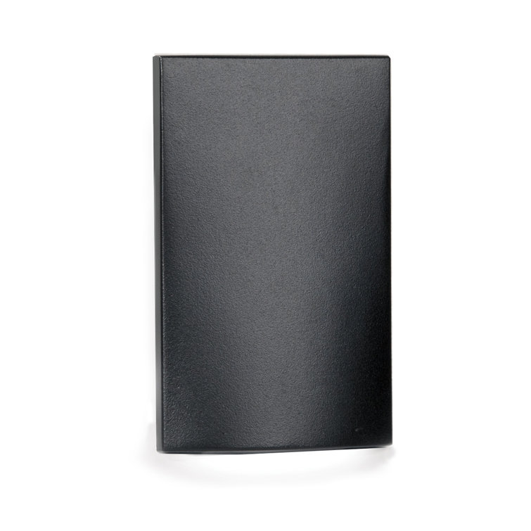Black LED Vertical Scoop Step and Wall Light with Amber Glass