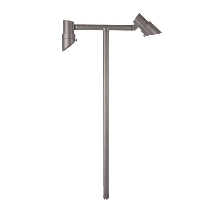 Bronzed Brass Adjustable LED Pathway Light with Dual Heads