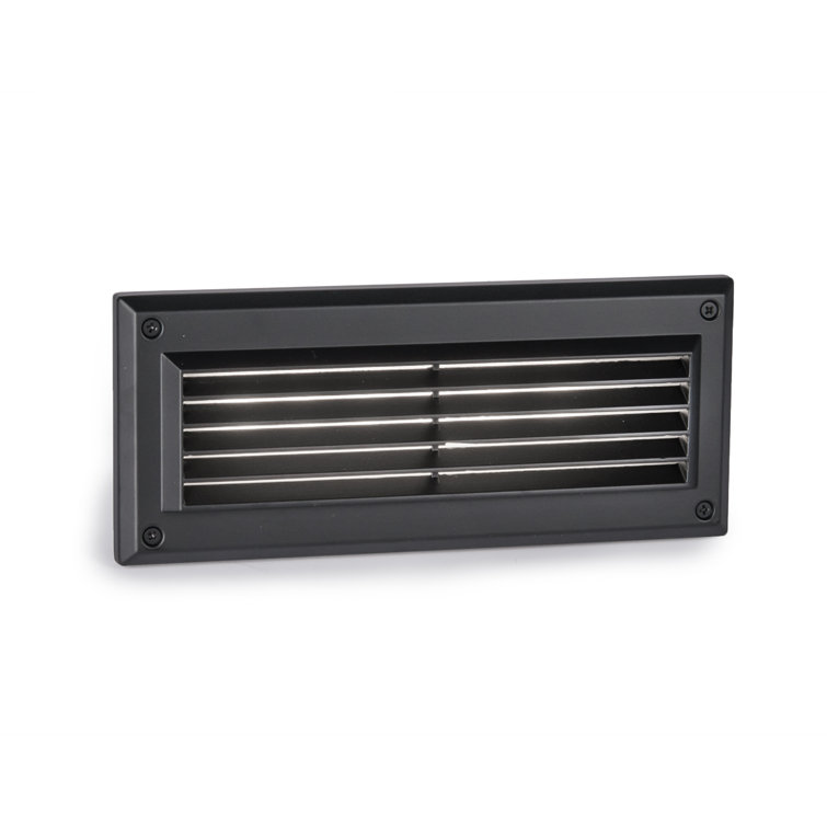Endurance Black LED Outdoor Louvered Brick Light with Clear Glass