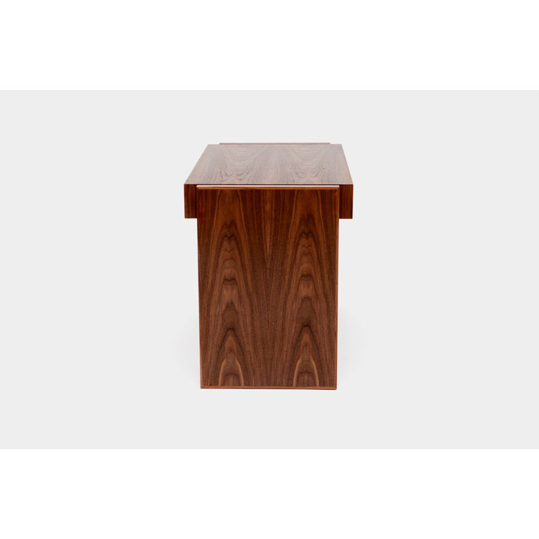 Gray Solid and Manufactured Wood Desk with Drawers