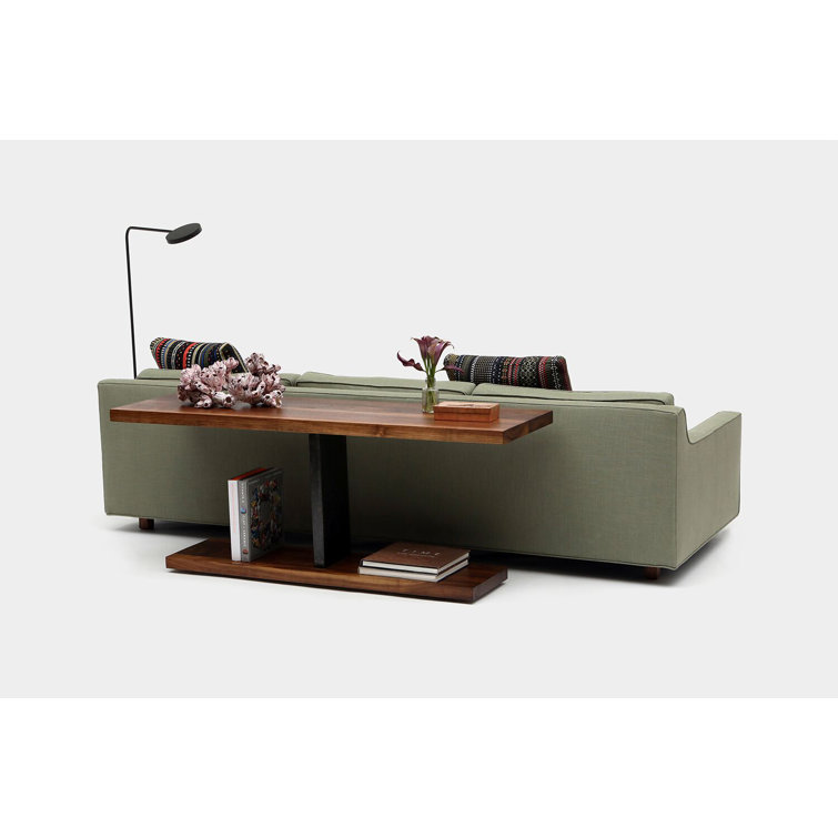 Alder & Walnut Moss Linen Blend 3-Seater Sofa with Square Arms