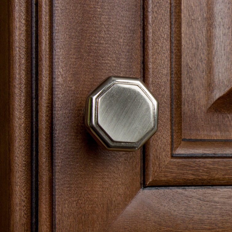1 1/8" Satin Nickel Geometric Cabinet Knob