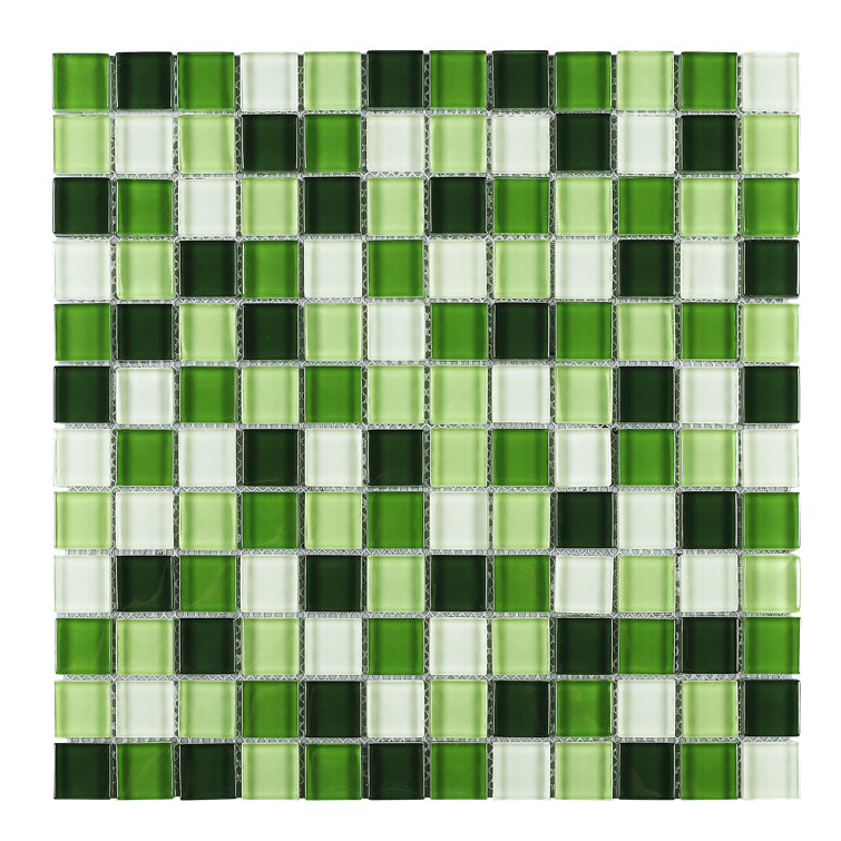 Green Glass Mosaic Tile Sheet for Bathroom and Kitchen