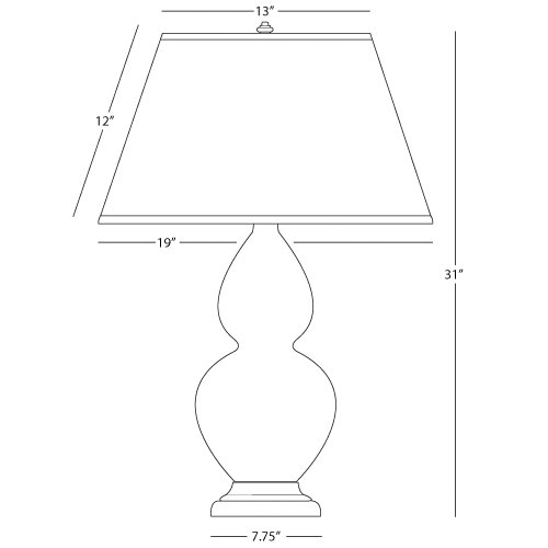 Elegant Bone Glaze Double Gourd Table Lamp with Bronze Base