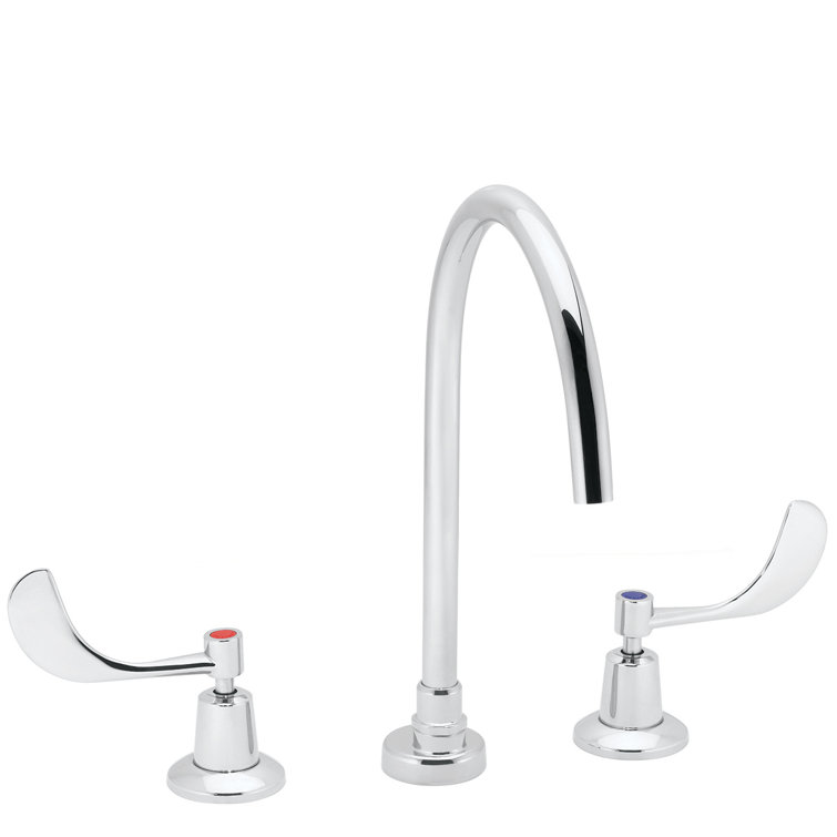Elegant Commander Chrome Gooseneck Widespread Bathroom Faucet