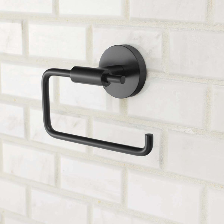 Matte Black Brass Wall Mount Toilet Paper Holder