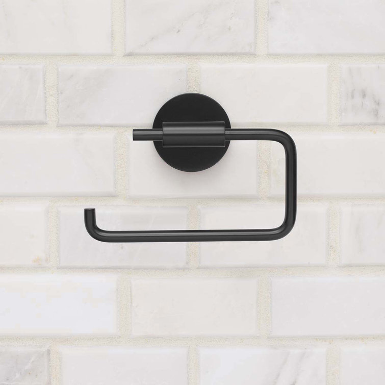 Matte Black Brass Wall Mount Toilet Paper Holder