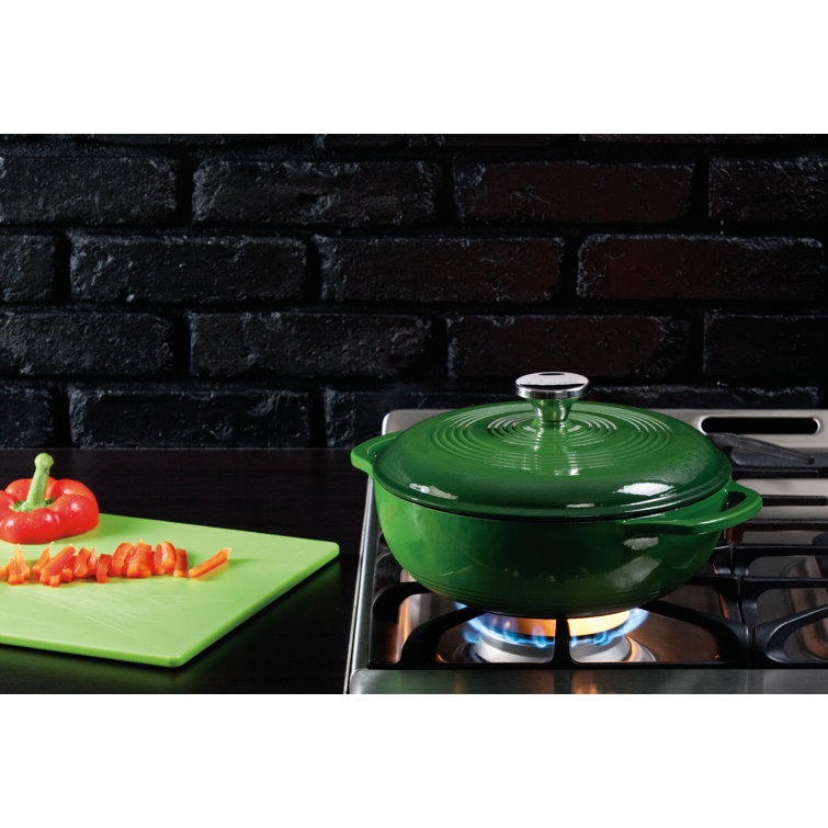 Green 6 Qt Enameled Cast Iron Dutch Oven