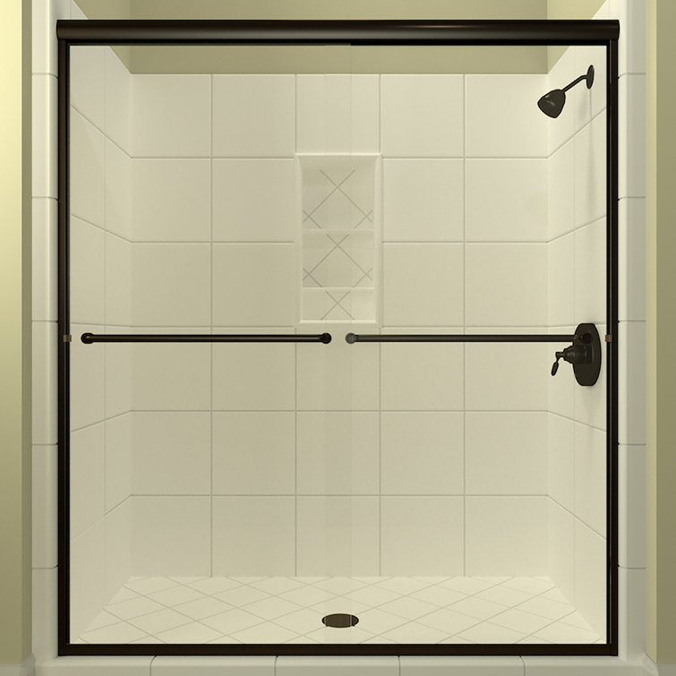Euro 72" x 70" Clear Glass Bypass Shower Door in Oil Rubbed Bronze