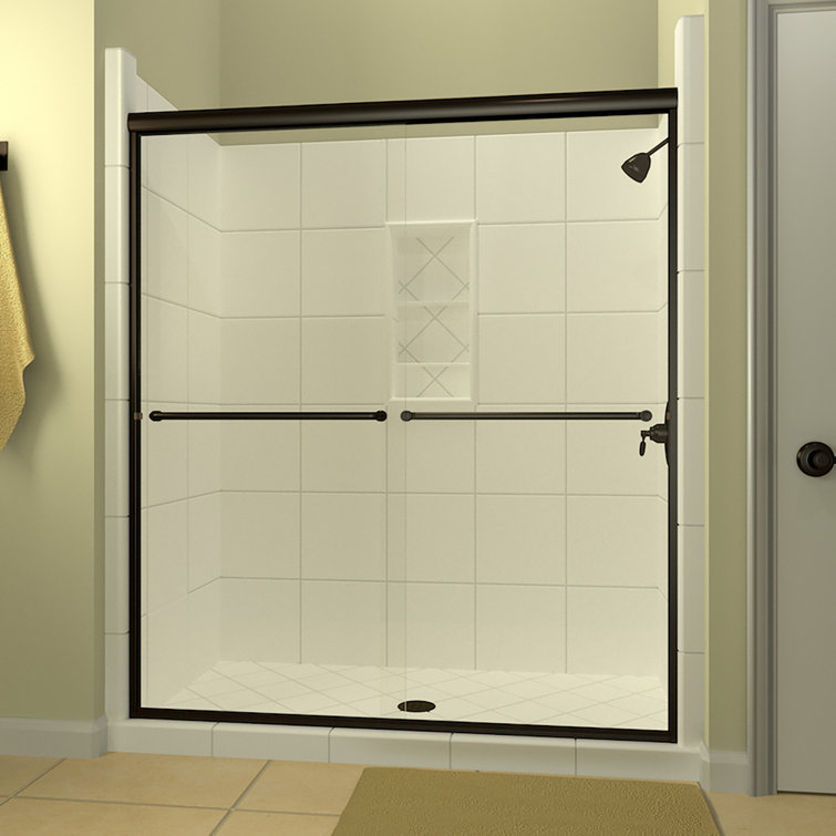 Euro 72" x 70" Clear Glass Bypass Shower Door in Oil Rubbed Bronze
