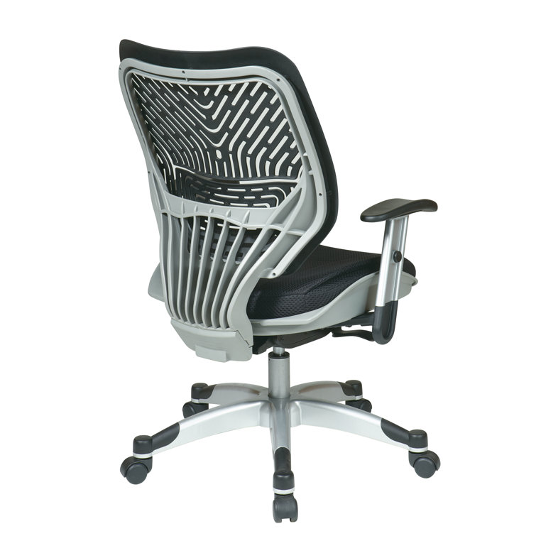 Black Mesh and Metal Adjustable Executive Office Chair