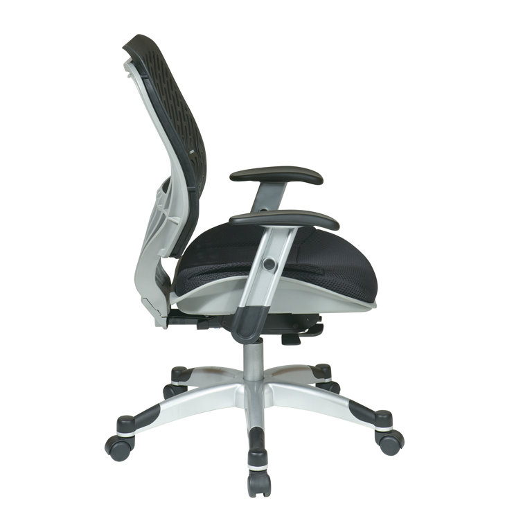 Black Mesh and Metal Adjustable Executive Office Chair