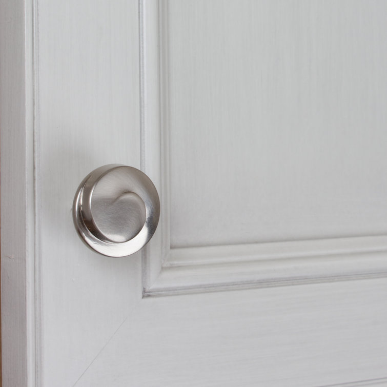 Brushed Nickel Round Cabinet Knob with Mounting Hardware