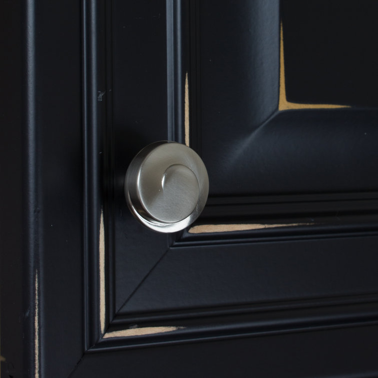 Brushed Nickel Round Cabinet Knob with Mounting Hardware