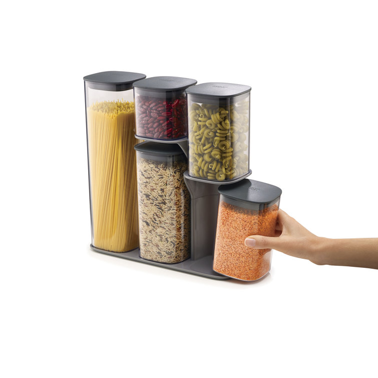 Gray 5-Piece BPA-Free Plastic Food Storage Container Set