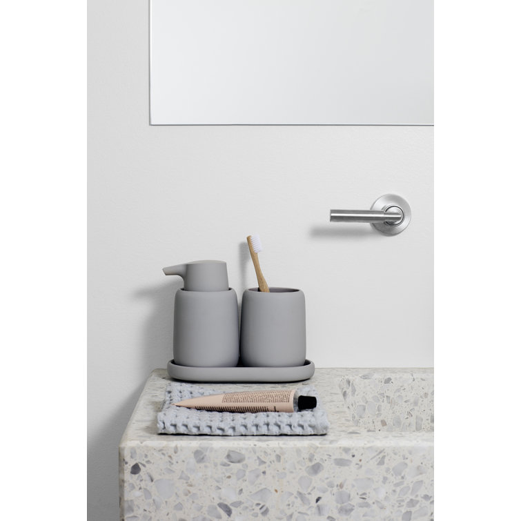 Magnet Charcoal Ceramic Soap Dispenser with Soft-Touch Finish
