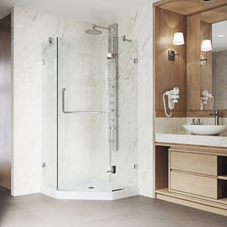 Piedmont 40" Frameless Clear Glass Neo-Angle Shower Enclosure