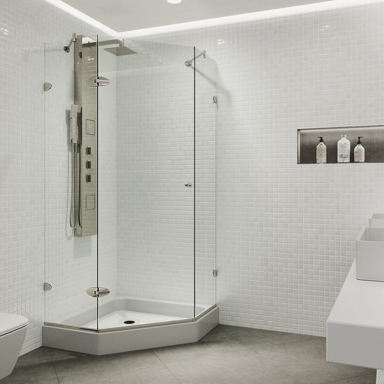 Verona 42" Clear Glass Frameless Neo-Angle Shower Enclosure