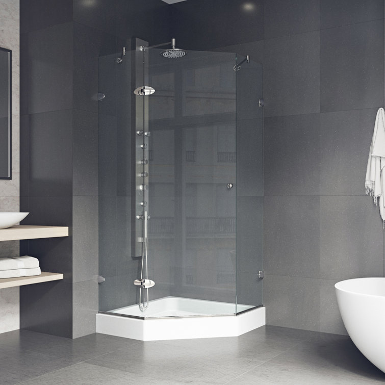 Verona 42" Clear Glass Frameless Neo-Angle Shower Enclosure