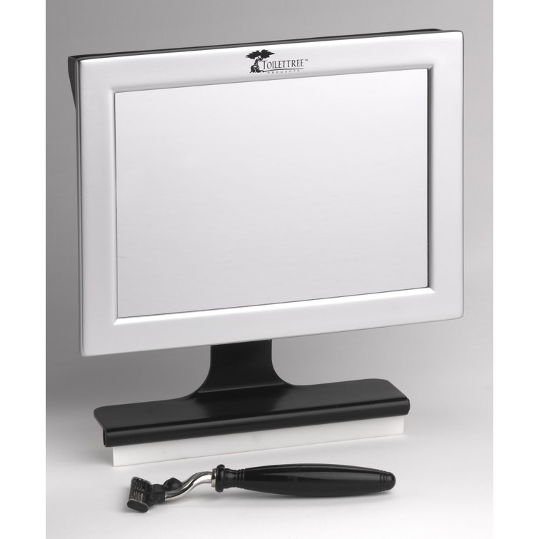 Detachable Rectangle Fogless Shower Mirror with Adjustable Silver Bracket