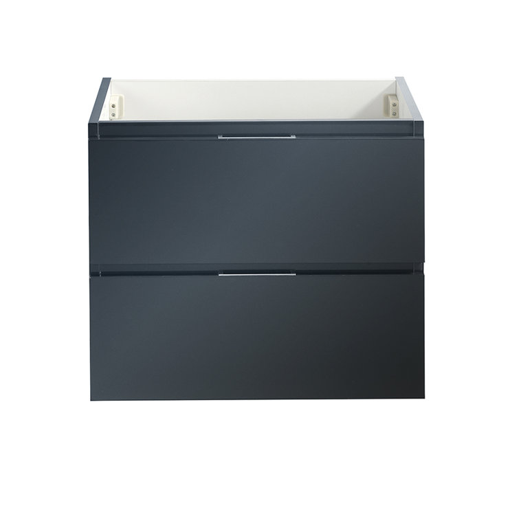 Valencia 24" Glossy Gray MDF Wall-Mount Vanity Base