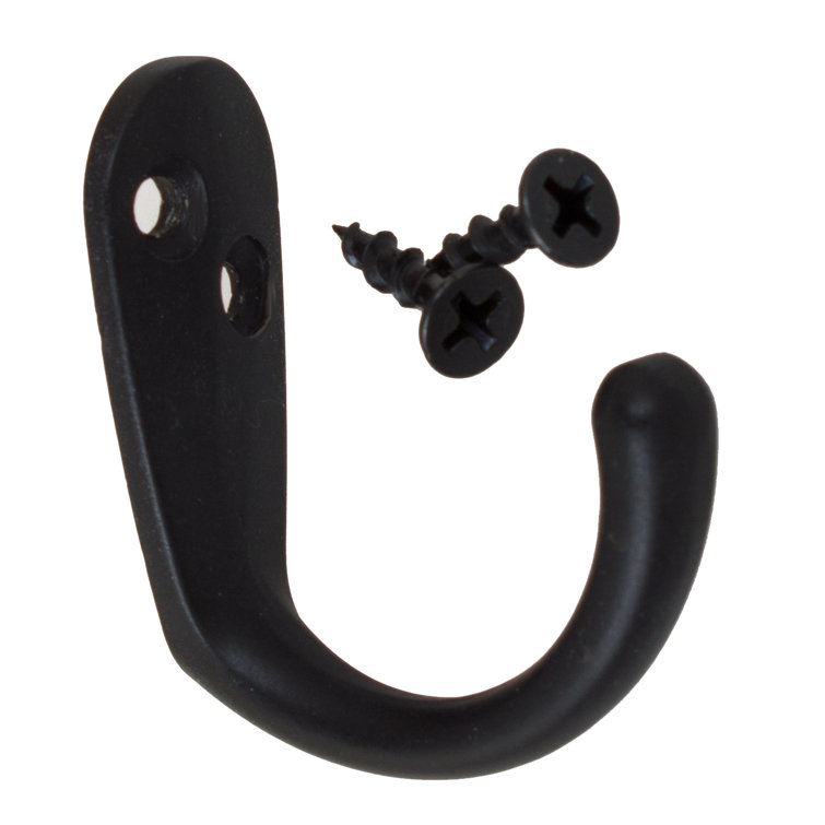 Matte Black Zinc Wall Mounted Individual Robe Hook Set