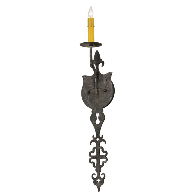 Merano Craftsman Brown Glass Fabric 1-Light Wall Sconce