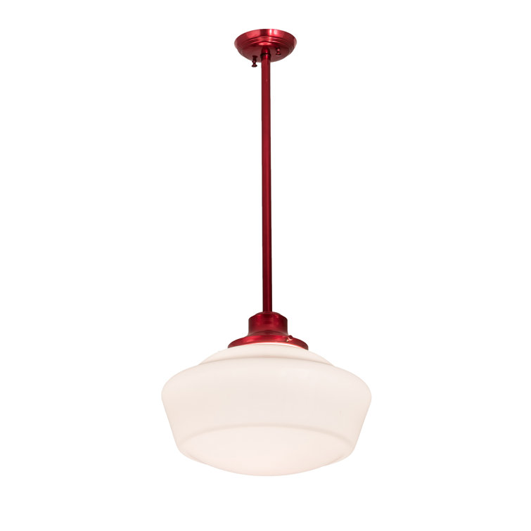 Ruby-White Globe Glass Indoor/Outdoor 1-Light Pendant