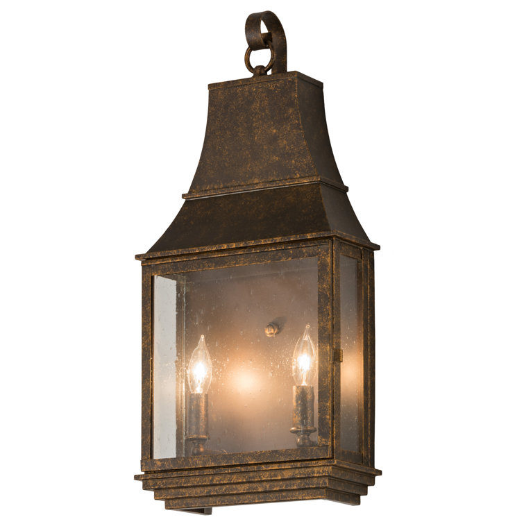 Bronze and Gold 2-Light Dimmable Wall Lantern
