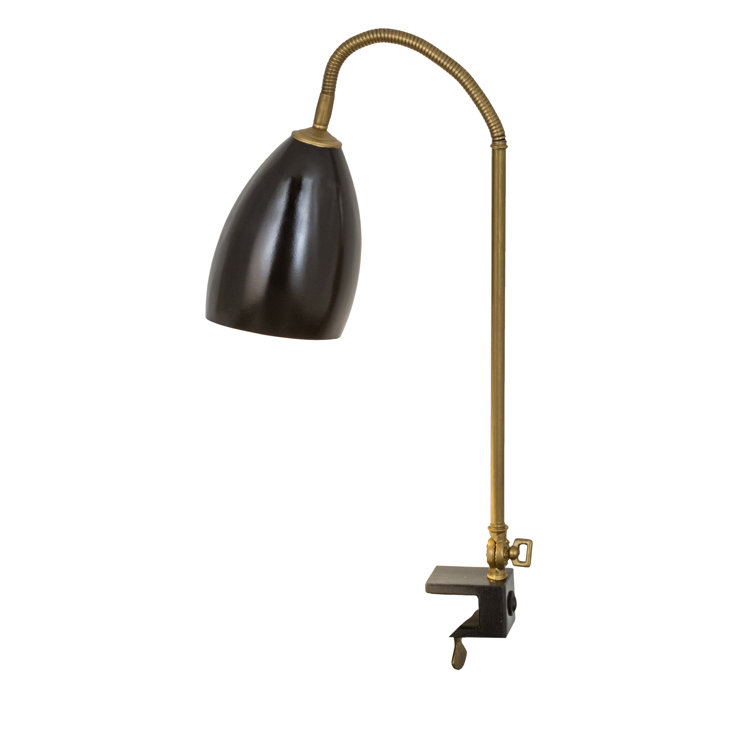 Sofisticato 18" Black Metal Adjustable Clip-on Desk Lamp