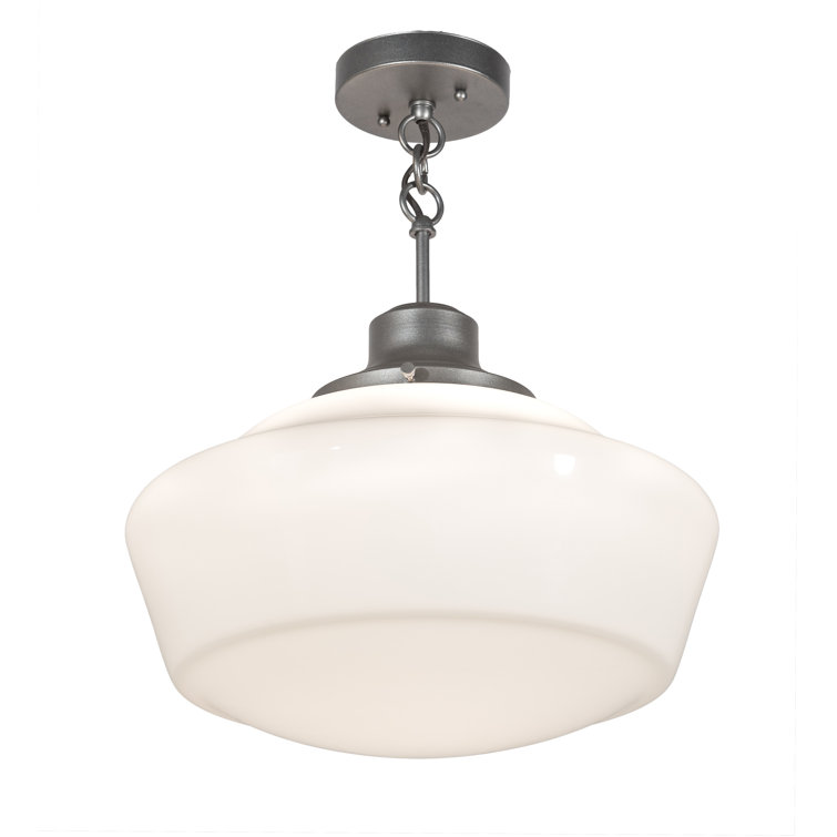 Pewter Finish Glass Globe LED Indoor/Outdoor Pendant