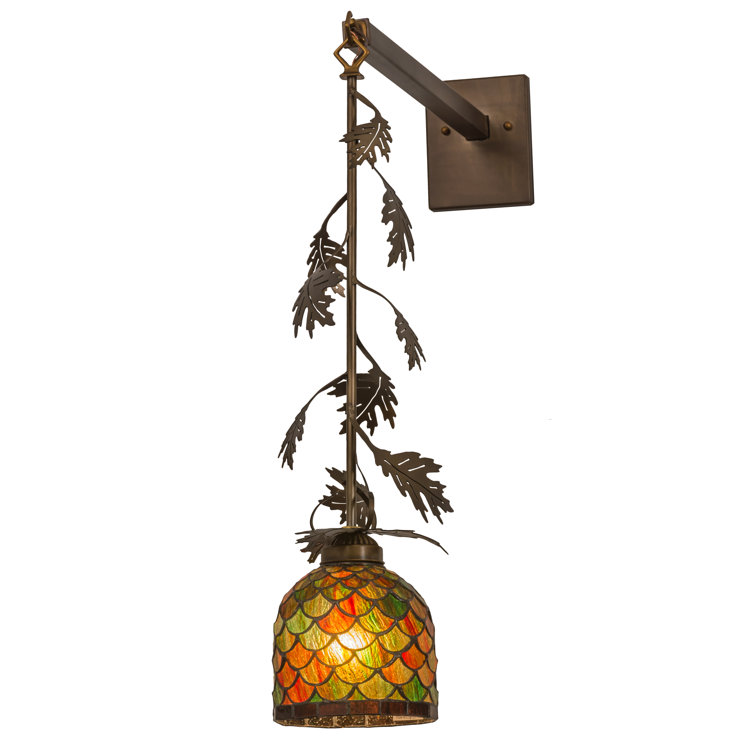 Antique Copper Oak Leaf & Acorn Single Arm Sconce