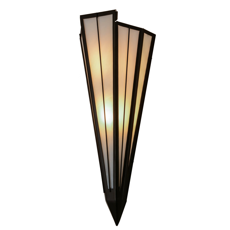 Black and White Glass Fabric Dimmable Wall Sconce