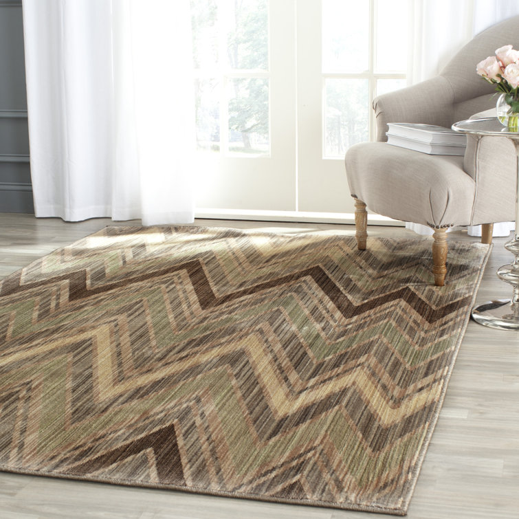 Geometric Gray Synthetic 8' x 10' Easy Care Area Rug