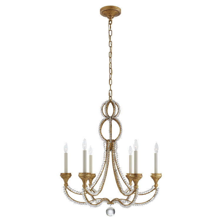 Milan Venetian Gold 6-Light Chandelier with Crystal Accents