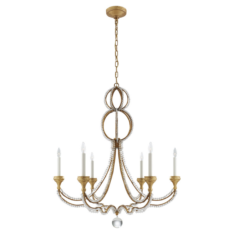 Venetian Gold 6-Light Chandelier with Crystal Accents