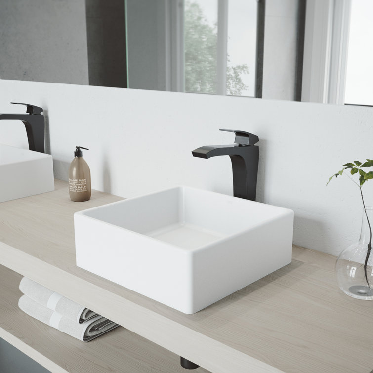 Modern Matte Black Brass Vessel Sink Faucet with Ceramic Disc Valve
