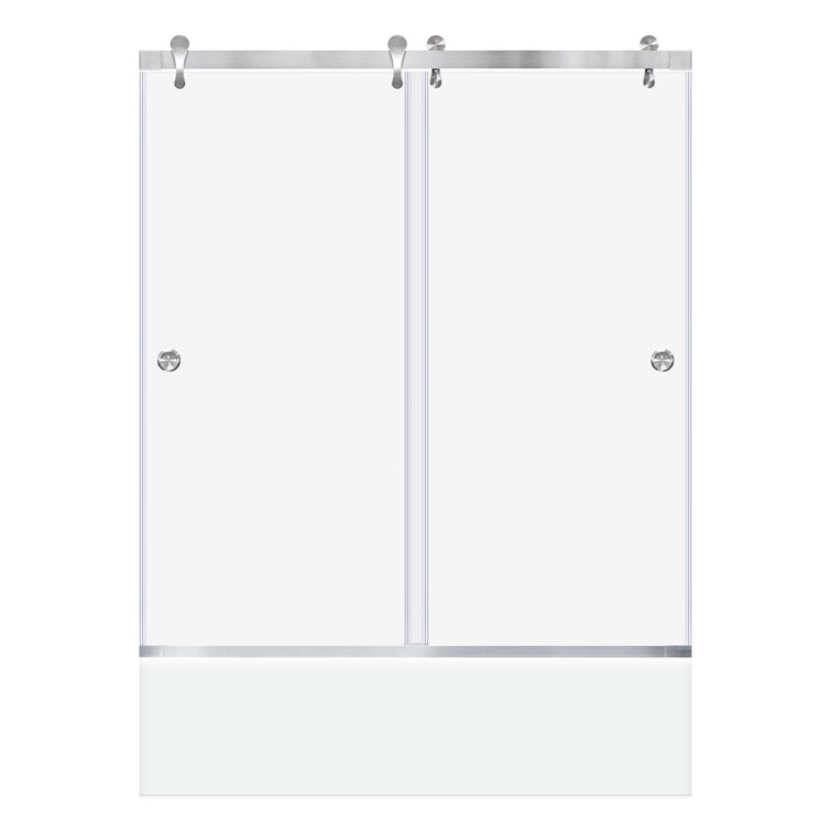 Ultra-H 60" Chrome Frameless Sliding Bathtub Door