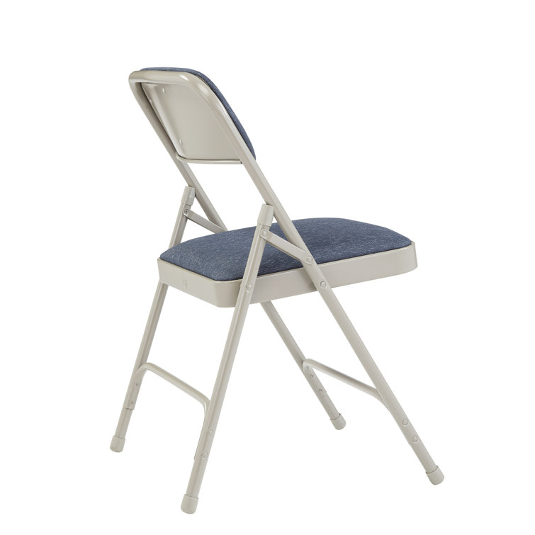 Imperial Blue and Gray Fabric Padded Folding Chair Set