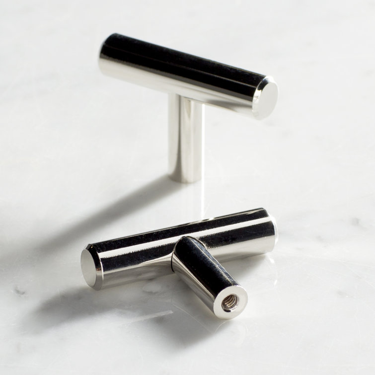 Polished Nickel Modern Bar Pull Knob 10-Pack