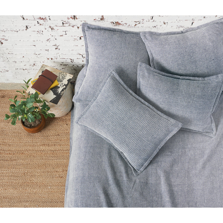 Indigo Cotton Embroidered Standard Pillow Sham