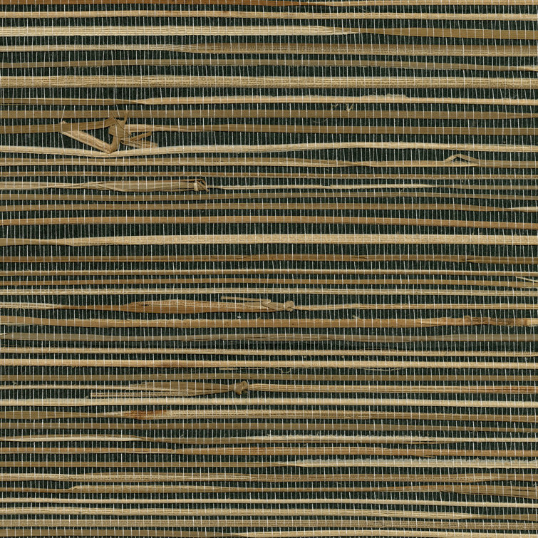 Anhui Black and Brown Grasscloth Wallpaper Roll