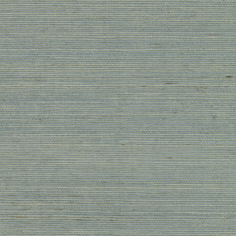 Aquamarine Non-Pasted Grasscloth Wallpaper Roll